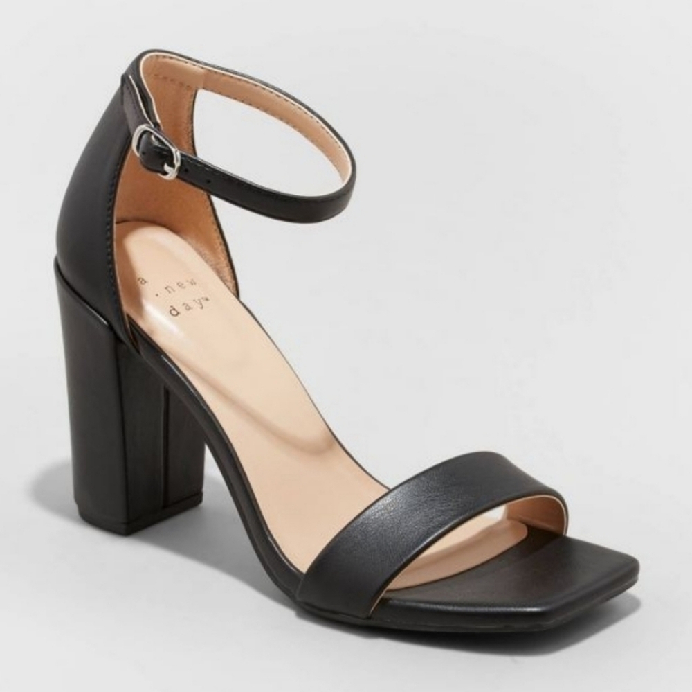 a new day Black Block Heel Sandals